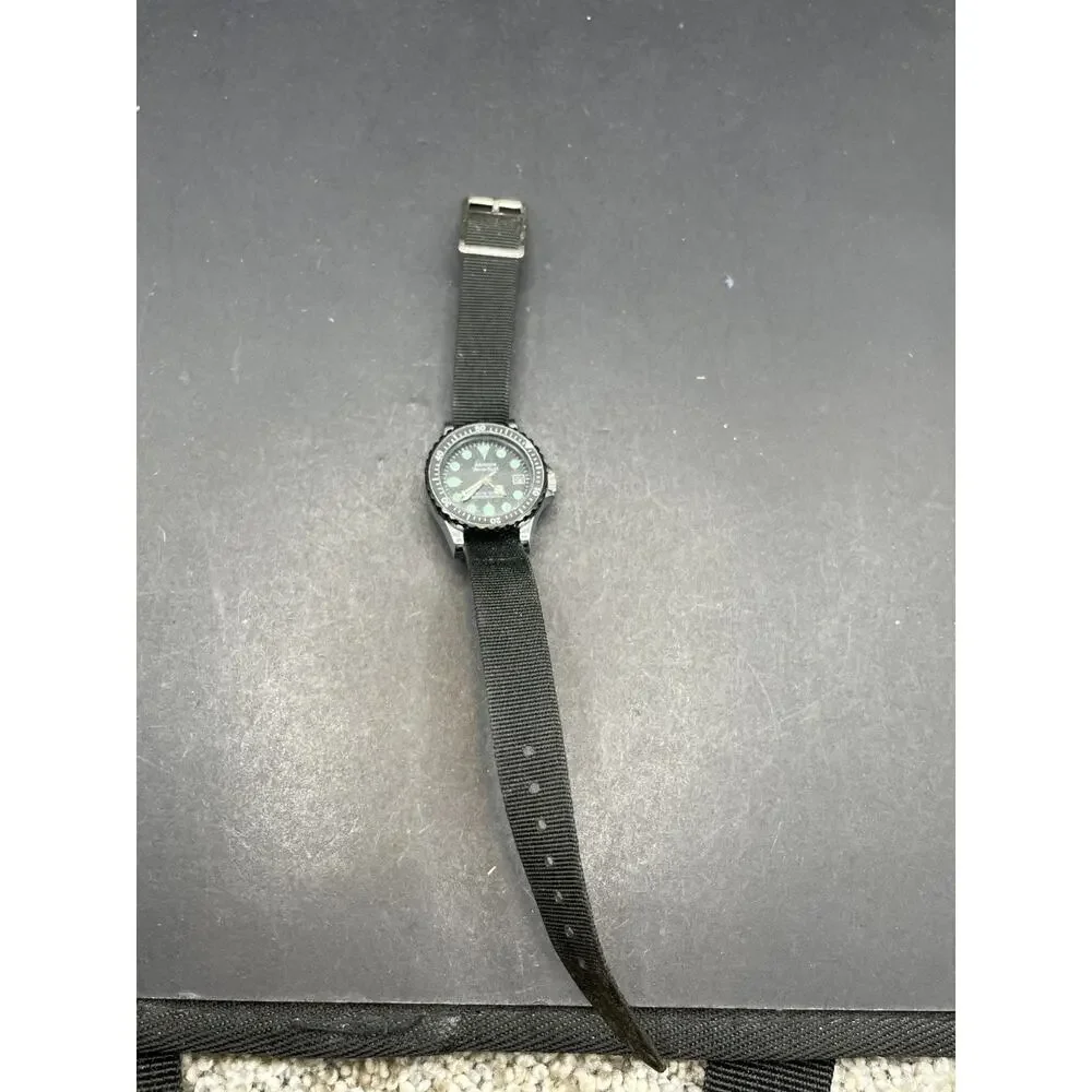 Advance Wonder Sport Analog 3ATM WR Diver's Watch Black Dial Nato Band 25.8mm
